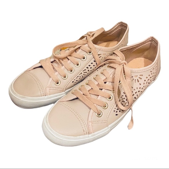 Restricted Women’s Mauve Light Pink Laser Cut Sneakers (6) - Picture 6 of 15